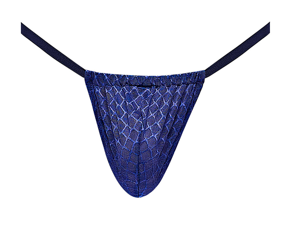 One Size Navy Male Power Diamond Mesh Posing Strap